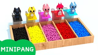 Aprende colores con Miniforce | haciendo una piscina de bolas | Color play | Mini-Pang TV 3D Play