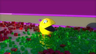 3D PacMan Destroy Jelly 😋 Cubes