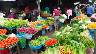 Untouched Rural Market Paradise: Fresh Food Supplies and Busy Street Food Scenes!