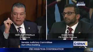 Sen. Alex Padilla | Round 2: Senator Padilla Questions FBI Nom. Kash Patel | SJC | 1.30.25