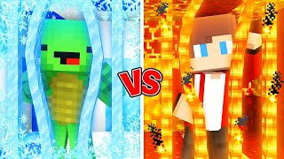 JJ Lava Prison vs Mikey Ice Prison Survival Battle in Minecraft ! (Maizen)