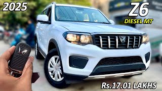 NEW 2025 SCORPIO-N Z6 DIESEL EVEREST WHITE😍Rs17.01 LAKH | UPDATED SCORPIO-N Z6 | Rs.15000 PRICE HIKE