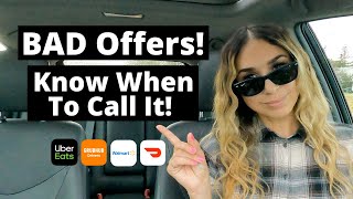 DoorDash, Uber Eats, GrubHub, Walmart Spark Driver Ride Along | Bad Offers! Know When To Call It!