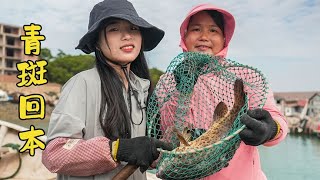 赶海收鲈鱼排钩，各种海鱼一条接一条连着上 2斤多石斑一条就回本