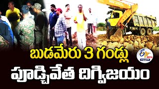 బుడమేరు 3 గండ్లు పూడ్చివేత దిగ్విజయం | Budameru Breaching Works Successfully Completes🔴LIVE :