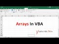 Excel VBA : 1 Dimensional Arrays in VBA - Static , Dynamic Array in VBA