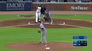 LAD@ATL: Santana connects for a two-run home run