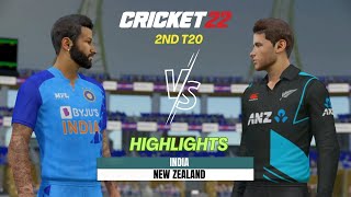 IND vs NZ 2nd T20 Cricket 22 Highlights | India vs New Zealand Cricket 22 Highlights | Cricket 22