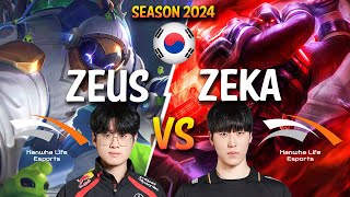 HLE Zeus vs HLE Zeka - Zeus MAOKAI vs Zeka JAYCE Top - Patch 14.24 KR Ranked | lolrec