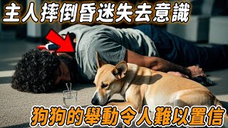 主人重摔倒地后失去意識，監控拍下狗狗令人難以置信的舉動！#暖心 #animals #奇跡 #cute #news