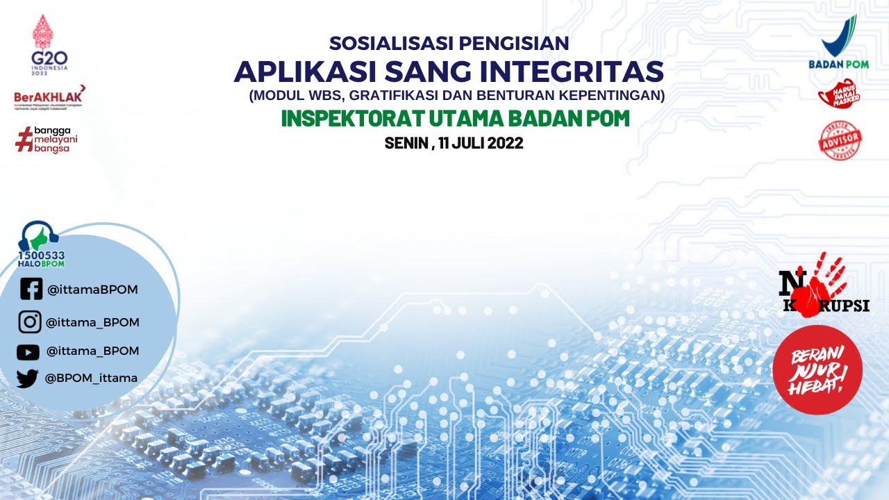 Sosialisasi Pengisian Aplikasi Sang Integritas Modul WBS, Benturan ...