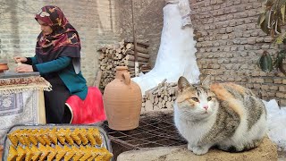 The best traditional Iranian halva (halwa nisar) in a country house