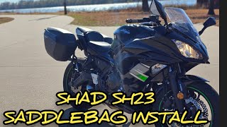 shad sh23 side case install on a ninja 650