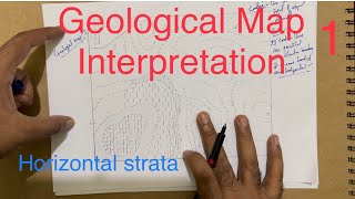 Geological Map Interpretation Exercise-1 | Horizontal strata |