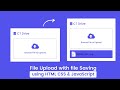 File Upload with File Saving using HTML CSS JavaScript & PHP
