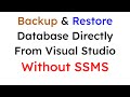 How to Backup and Restore Your SQL DB in Visual Studio without SQL Server Management Studio?