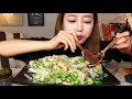 크림당면파스타 한국당면 청양고추12 먹방 mukbang korean wide glass noodles cream pasta