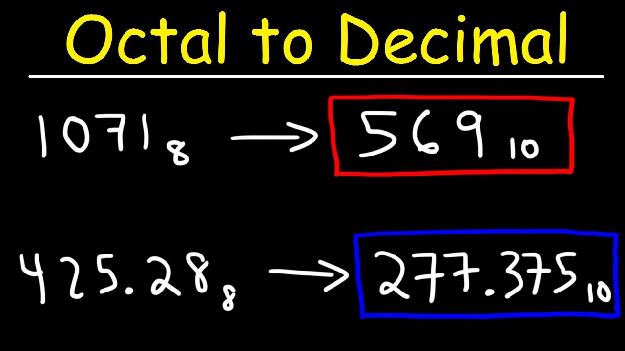 Number System Conversion Decimal Binary Octal