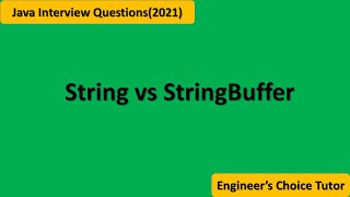 String vs StringBuffer || Java interview question 2021