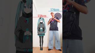 ボカロのキャラと並んでみた!!【初音ミク】#アニメ #比較 #ボカロ #初音ミク #身長 #meiko #鏡音リン #鏡音レン #kaito #巡音ルカ #miku