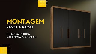 Guarda Roupa Casal Valencia 6 portas - Montagem completa - Tonielque Móveis