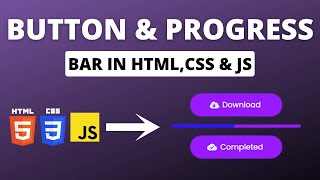 Button with Progress Bar in HTML CSS and JavaScript |Source code👇#html #css #button #javascript