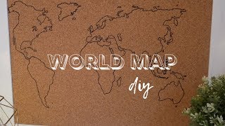 world map diy (cork board)