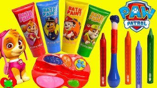 Painting Paw Patrol Chase, Marshall, Skye in Colorful Paints