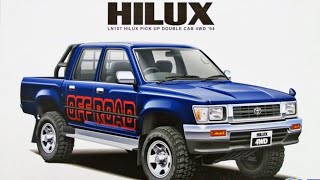 Unboxing:\nAoshima Toyota Hilux Pick Up Double Cab 4WD