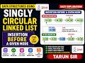 Singly Circular Linked List Insertion Before a Given Node in Java | Data Structures Using Java