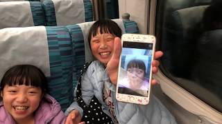 陳愷妤11歲-李庭萱10歲-陳莘亞6歲10個月在高鐵上面玩樂-2019年3月1日