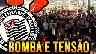 BRIGA, BOMBA E CORRERIA NA SAÍDA DA TORCIDA DO CORINTHIANS DO NILTON SANTOS