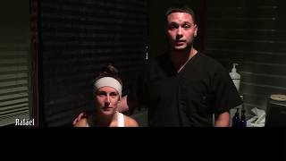Rafael Onate massage on volleyball player