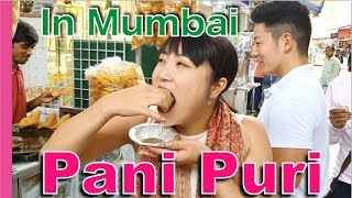 Japanese girl eating Pani Puri in Mumbai!  Indian street food is THE BEST !