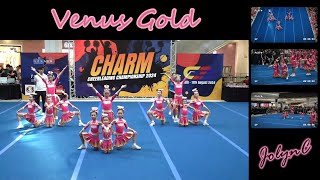 #JojoC:【Cheerleading】#JolynC - VENUS GOLD - Champions at Charm Cheerleading Championship 2024!