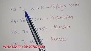 Basic Swahili Verbs. Learning Kiswahili for Beginners