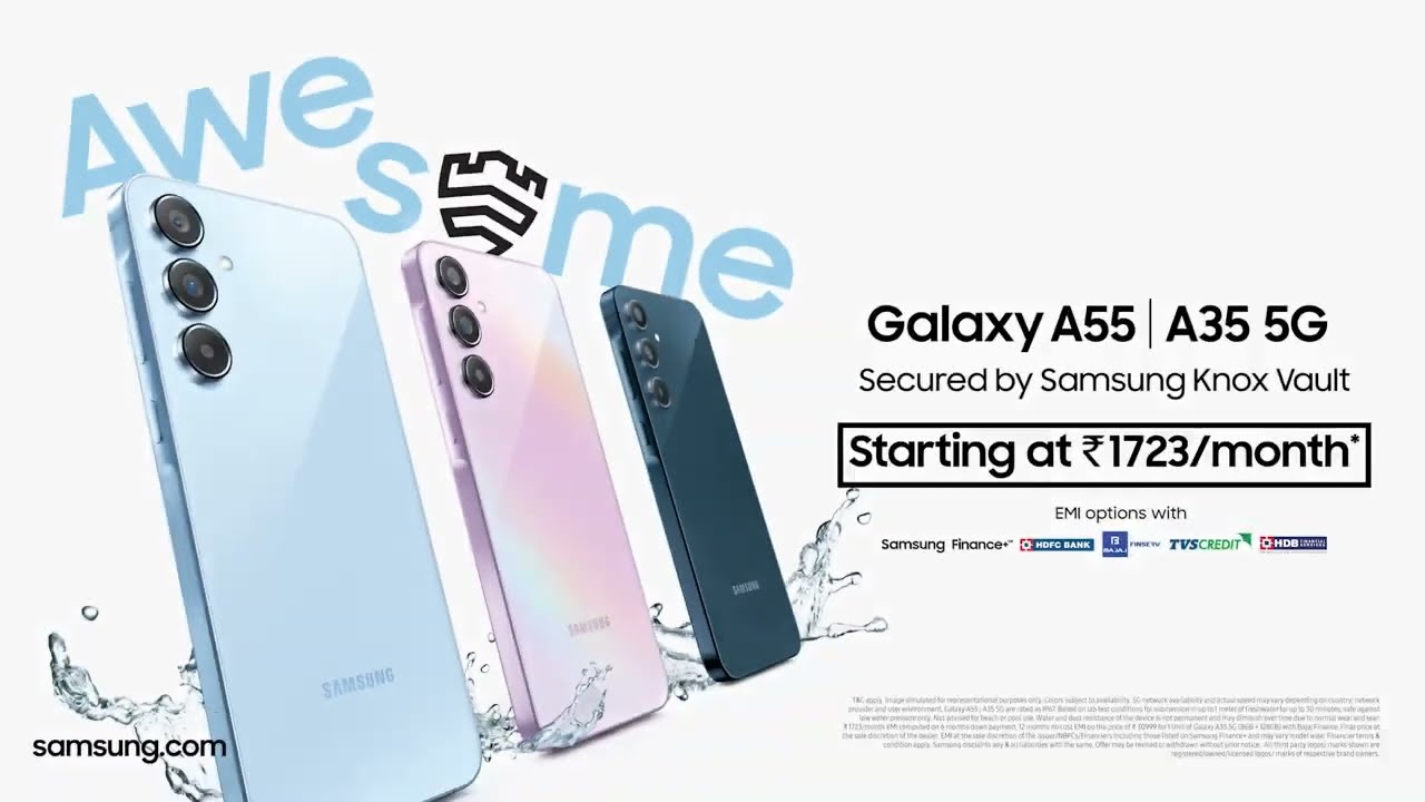 Galaxy A55 | A35 5G | Awesome Battery, Gaming & Security | Samsung ...