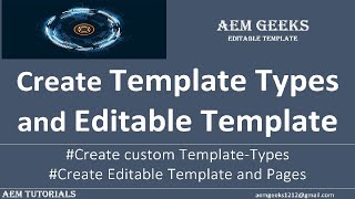 Editable Template #3 | Create Editable Template and Custom Template Types