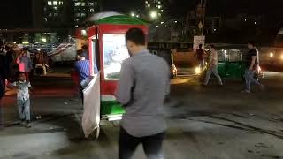 An early popcorn machine in a street cart, invented in the 1880s by Charles Cretors in Chicago.