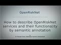 OpenRiskNet webinar: Semantic annotations