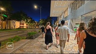 🌙 Hawaii Night Walking tour | Honolulu Night Life in 4K Ultra HD