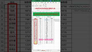 MATCH函数提取数据顺序的方法 #official #excel #office #word #words #shorts #shorts #match