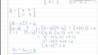 Eigenvalues & Eigenvectors 2x2 Matrix Example Problem