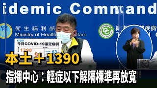 本土+1390 指揮中心：輕症以下解隔標準再放寬－民視新聞