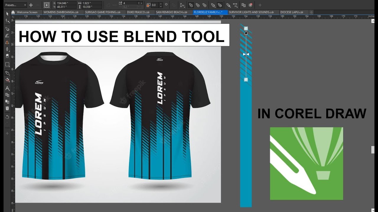 HOW TO EASY USE BLEND TOOL IN COREL DRAW - YouTube