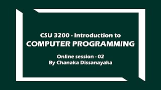 Let's get started with the C Language - CSU3200 Online session 02