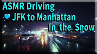 💙,JFK Driving to Manhattan In the Snow ASMR Driving, White noise