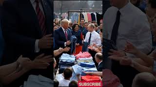 Leaders Trump and Putin are distributing clothes to people #ai #technology #putin #trump #shorts