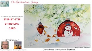 How to paint this Christmas card with a bokeh background in watercolor