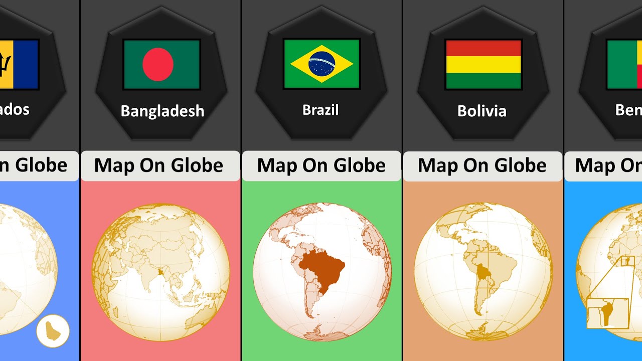 (Letter B Countries) Maps On Globe Of Countries That Start With Letter ...